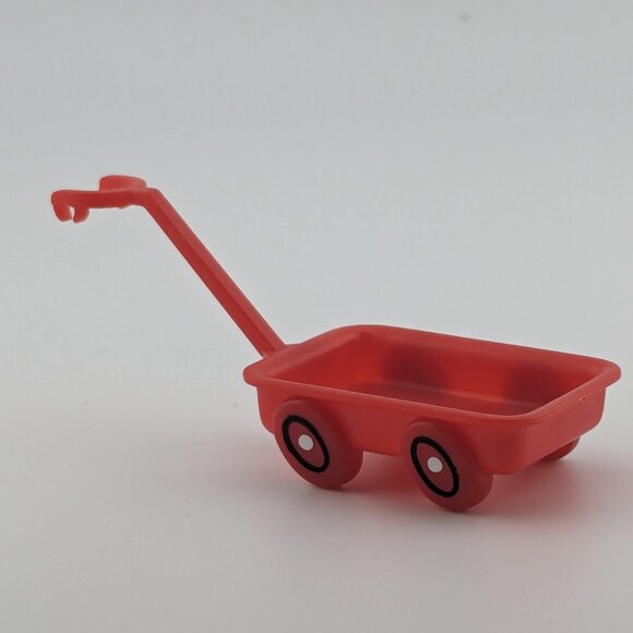 Vintage Wilton Red Plastic Mini Toy Wagon - Picture 2 of 3